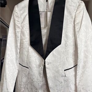 Classic White Tuxedo with Black Lapel
